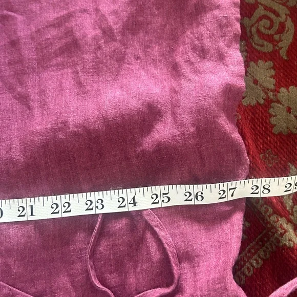 Eileen Fisher Organic Linen Wrap Dress Raspberry vine V-Neck Midi Size 2X - Picture 7 of 9